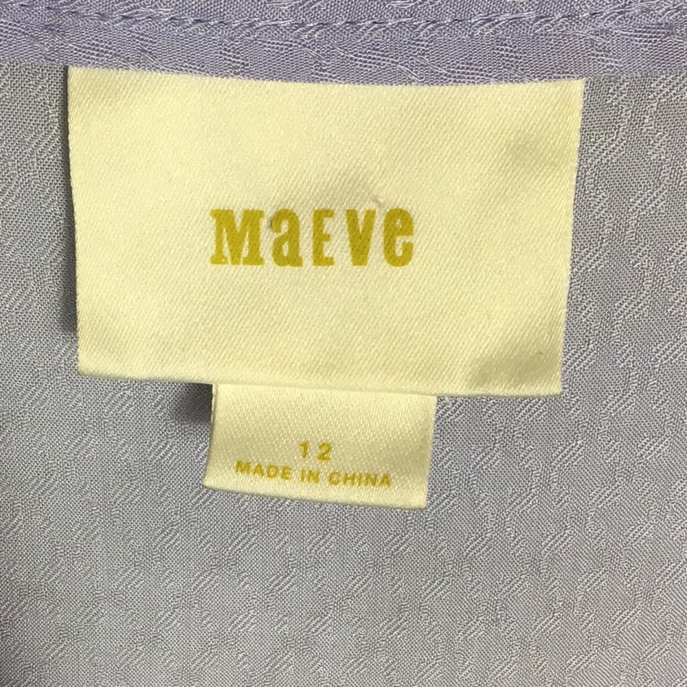 Anthropologie Maeve boho top light blue button front pintuck jacquard size 12 - Picture 7 of 8